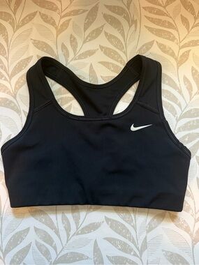 Nike Black Racerback Sports Bra with White Swoosh
